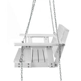 Darrahopens Furniture > Outdoor Gardeon Porch Swing Chair with Chain Outdoor Furniture 3 Seater Bench Wooden White
