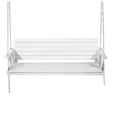 Darrahopens Furniture > Outdoor Gardeon Porch Swing Chair with Chain Outdoor Furniture 3 Seater Bench Wooden White