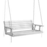 Darrahopens Furniture > Outdoor Gardeon Porch Swing Chair with Chain Outdoor Furniture 3 Seater Bench Wooden White