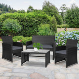 darrahopens Furniture > Outdoor Gardeon Rattan Furniture Outdoor Lounge Setting Wicker Dining Set w/Storage Cover Black