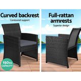 darrahopens Furniture > Outdoor Gardeon Rattan Furniture Outdoor Lounge Setting Wicker Dining Set w/Storage Cover Black