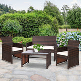 darrahopens Furniture > Outdoor Gardeon Rattan Furniture Outdoor Lounge Setting Wicker Dining Set w/Storage Cover Brown
