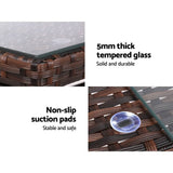 darrahopens Furniture > Outdoor Gardeon Rattan Furniture Outdoor Lounge Setting Wicker Dining Set w/Storage Cover Brown