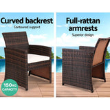 darrahopens Furniture > Outdoor Gardeon Rattan Furniture Outdoor Lounge Setting Wicker Dining Set w/Storage Cover Brown
