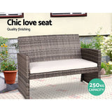 darrahopens Furniture > Outdoor Gardeon Rattan Furniture Outdoor Lounge Setting Wicker Dining Set w/Storage Cover Mixed Grey