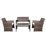 darrahopens Furniture > Outdoor Gardeon Rattan Furniture Outdoor Lounge Setting Wicker Dining Set w/Storage Cover Mixed Grey