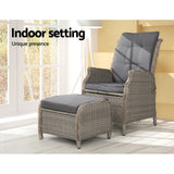 darrahopens Furniture > Outdoor Gardeon Recliner Chair Sun lounge Outdoor Setting Patio Furniture Wicker Sofa