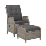 darrahopens Furniture > Outdoor Gardeon Recliner Chair Sun lounge Outdoor Setting Patio Furniture Wicker Sofa
