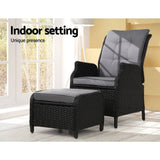darrahopens Furniture > Outdoor Gardeon Recliner Chair Sun lounge Setting Outdoor Furniture Patio Wicker Sofa