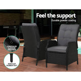 darrahopens Furniture > Outdoor Gardeon Recliner Chair Sun lounge Setting Outdoor Furniture Patio Wicker Sofa