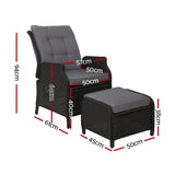 darrahopens Furniture > Outdoor Gardeon Recliner Chair Sun lounge Setting Outdoor Furniture Patio Wicker Sofa