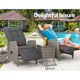 darrahopens Furniture > Outdoor Gardeon Recliner Chairs Outdoor Sun lounge Setting Patio Furniture Wicker Sofa