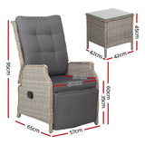 darrahopens Furniture > Outdoor Gardeon Recliner Chairs Outdoor Sun lounge Setting Patio Furniture Wicker Sofa