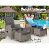 darrahopens Furniture > Outdoor Gardeon Recliner Chairs Sun lounge Outdoor Setting Patio Furniture Garden Wicker