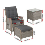 darrahopens Furniture > Outdoor Gardeon Recliner Chairs Sun lounge Outdoor Setting Patio Furniture Garden Wicker