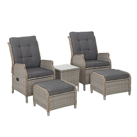 darrahopens Furniture > Outdoor Gardeon Recliner Chairs Sun lounge Outdoor Setting Patio Furniture Garden Wicker