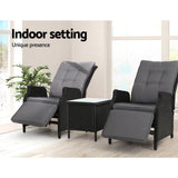darrahopens Furniture > Outdoor Gardeon Recliner Chairs Sun lounge Setting Outdoor Furniture Patio Wicker Sofa