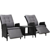 darrahopens Furniture > Outdoor Gardeon Recliner Chairs Sun lounge Setting Outdoor Furniture Patio Wicker Sofa