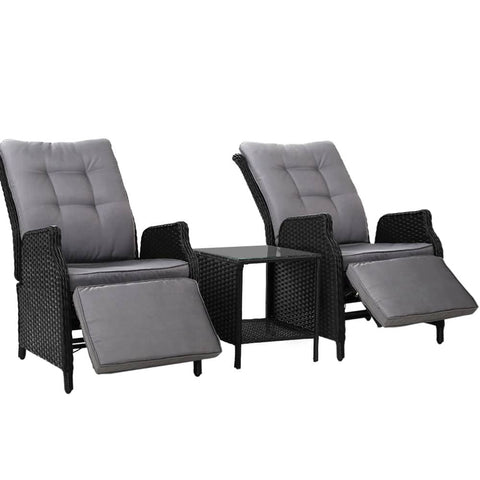 darrahopens Furniture > Outdoor Gardeon Recliner Chairs Sun lounge Setting Outdoor Furniture Patio Wicker Sofa