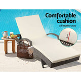 darrahopens Furniture > Outdoor Gardeon Set of 2 Outdoor Sun Lounge Chair with Cushion- Grey