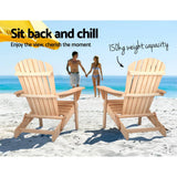 darrahopens Furniture > Outdoor Gardeon Set of 2 Patio Furniture Outdoor Chairs Beach Chair Wooden Adirondack Garden Lounge