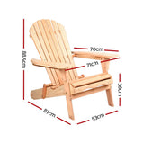 darrahopens Furniture > Outdoor Gardeon Set of 2 Patio Furniture Outdoor Chairs Beach Chair Wooden Adirondack Garden Lounge