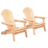 darrahopens Furniture > Outdoor Gardeon Set of 2 Patio Furniture Outdoor Chairs Beach Chair Wooden Adirondack Garden Lounge