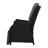 darrahopens Furniture > Outdoor Gardeon Set of 2 Recliner Chairs Sun lounge Outdoor Furniture Setting Patio Wicker Sofa Black