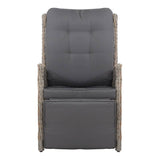 darrahopens Furniture > Outdoor Gardeon Set of 2 Recliner Chairs Sun lounge Outdoor Furniture Setting Patio Wicker Sofa Grey