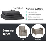 darrahopens Furniture > Outdoor Gardeon Set of 2 Recliner Chairs Sun lounge Outdoor Patio Furniture Wicker Sofa Lounger