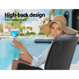 darrahopens Furniture > Outdoor Gardeon Set of 2 Recliner Chairs Sun lounge Outdoor Setting Patio Furniture Wicker Sofa