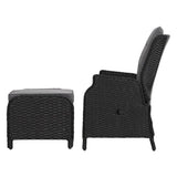 darrahopens Furniture > Outdoor Gardeon Set of 2 Recliner Chairs Sun lounge Outdoor Setting Patio Furniture Wicker Sofa