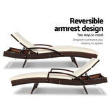 darrahopens Furniture > Outdoor Gardeon Set of 2 Sun Lounge Outdoor Furniture Day Bed Rattan Wicker Lounger Patio