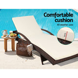 darrahopens Furniture > Outdoor Gardeon Set of 2 Sun Lounge Outdoor Furniture Day Bed Rattan Wicker Lounger Patio