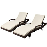 darrahopens Furniture > Outdoor Gardeon Set of 2 Sun Lounge Outdoor Furniture Day Bed Rattan Wicker Lounger Patio