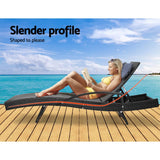 darrahopens Furniture > Outdoor Gardeon Set of 2 Sun Lounge Outdoor Furniture Wicker Lounger Rattan Day Bed Garden Patio Black