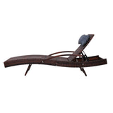 darrahopens Furniture > Outdoor Gardeon Set of 2 Sun Lounge Outdoor Furniture Wicker Lounger Rattan Day Bed Garden Patio Brown