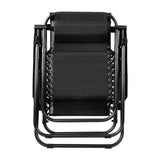 darrahopens Furniture > Outdoor Gardeon Set of 2 Zero Gravity Chairs Reclining Outdoor Furniture Sun Lounge Folding Camping Lounger Black