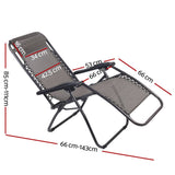darrahopens Furniture > Outdoor Gardeon Set of 2 Zero Gravity Chairs Reclining Outdoor Furniture Sun Lounge Folding Camping Lounger Grey