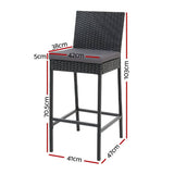 darrahopens Furniture > Outdoor Gardeon Set of 4 Outdoor Bar Stools Dining Chairs Wicker Furniture