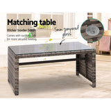 darrahopens Furniture > Outdoor Gardeon Set of 4 Outdoor Lounge Setting Rattan Patio Wicker Dining Set Mixed Grey