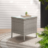 darrahopens Furniture > Outdoor Gardeon Side Table Coffee Patio Desk Outdoor Furniture Rattan Indoor Garden Grey