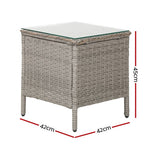 darrahopens Furniture > Outdoor Gardeon Side Table Coffee Patio Desk Outdoor Furniture Rattan Indoor Garden Grey