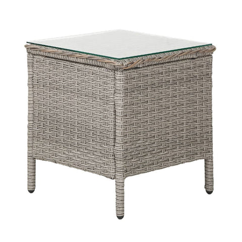 darrahopens Furniture > Outdoor Gardeon Side Table Coffee Patio Desk Outdoor Furniture Rattan Indoor Garden Grey