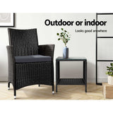 darrahopens Furniture > Outdoor Gardeon Side Table Coffee Patio Outdoor Furniture Rattan Desk Indoor Garden Black