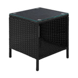 darrahopens Furniture > Outdoor Gardeon Side Table Coffee Patio Outdoor Furniture Rattan Desk Indoor Garden Black
