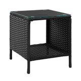 darrahopens Furniture > Outdoor Gardeon Side Table Coffee Patio Outdoor Furniture Rattan Desk Indoor Garden Black