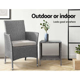 darrahopens Furniture > Outdoor Gardeon Side Table Coffee Patio Outdoor Furniture Rattan Desk Indoor Garden Grey