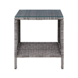 darrahopens Furniture > Outdoor Gardeon Side Table Coffee Patio Outdoor Furniture Rattan Desk Indoor Garden Grey