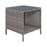 darrahopens Furniture > Outdoor Gardeon Side Table Coffee Patio Outdoor Furniture Rattan Desk Indoor Garden Grey